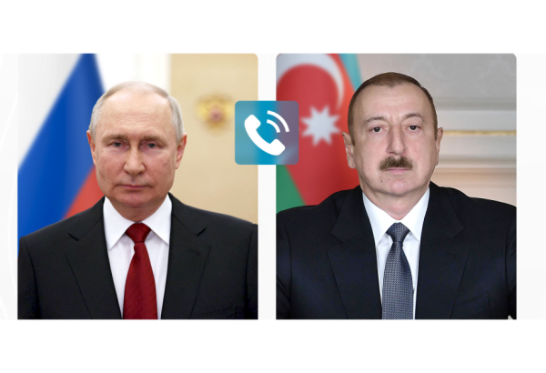 Rusiya Federasiyasının Prezidenti Vladimir Putin Azərbaycan Respublikasının Prezidenti İlham Əliyevə